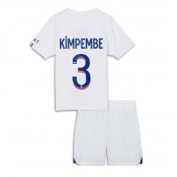 Otroški Nogometni dresi Paris Saint-Germain Presnel Kimpembe #3 Gostujoči 2023-24 Kratek Rokav (+ Kratke hlače)